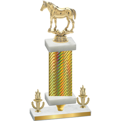 Premium Single Gold Carbon Fiber Victory Horses Trophy
