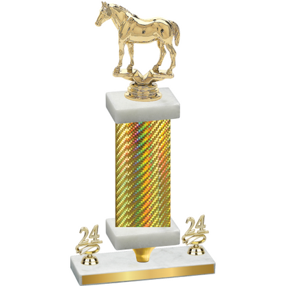 Premium Single Gold Carbon Fiber Year Horses Trophy