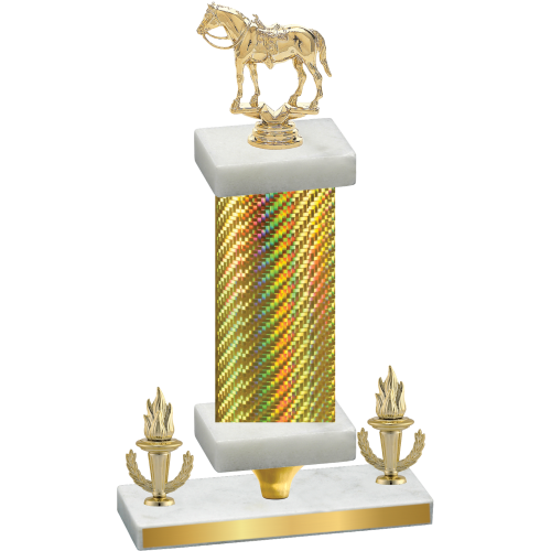 Premium Single Gold Carbon Fiber Victory Horses Trophy