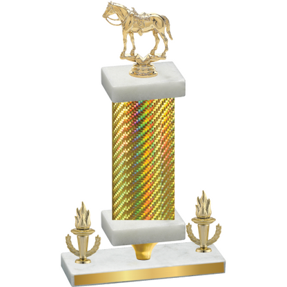 Premium Single Gold Carbon Fiber Victory Horses Trophy