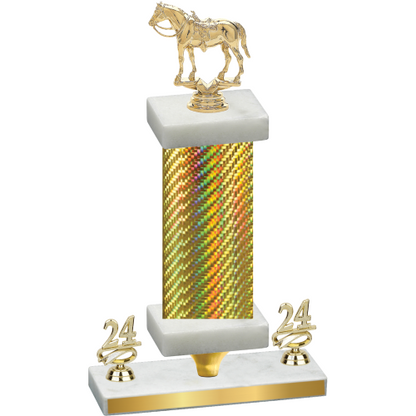 Premium Single Gold Carbon Fiber Year Horses Trophy