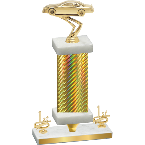 Premium Single Gold Carbon Fiber First Place Cars Trophy