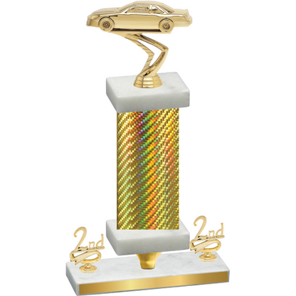 Premium Single Gold Carbon Fiber Second Place Cars Trophy