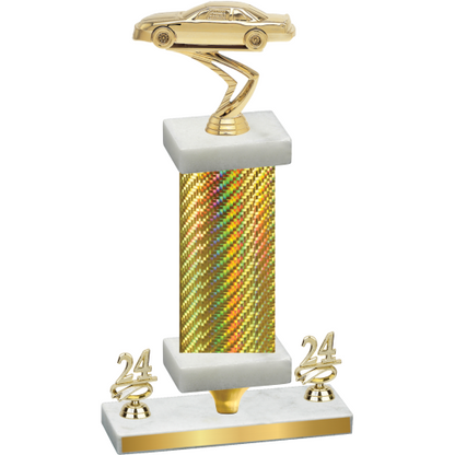 Premium Single Gold Carbon Fiber Year Cars Trophy