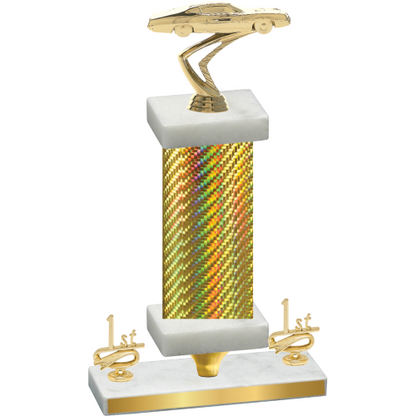Premium Single Gold Carbon Fiber First Place Cars Trophy