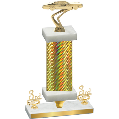 Premium Single Gold Carbon Fiber Third Place Cars Trophy