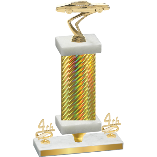 Premium Single Gold Carbon Fiber Fourth Place Cars Trophy