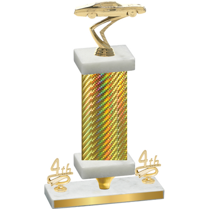 Premium Single Gold Carbon Fiber Fourth Place Cars Trophy