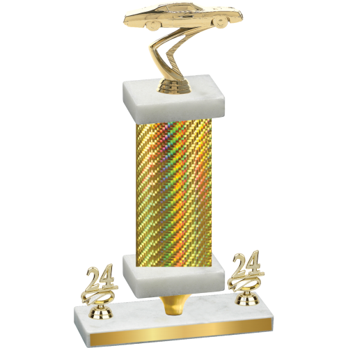 Premium Single Gold Carbon Fiber Year Cars Trophy