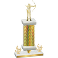Premium Single Gold Carbon Fiber Fourth Place Archery Trophy