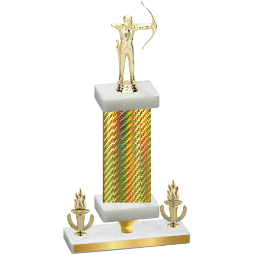 Premium Single Gold Carbon Fiber Victory Archery Trophy