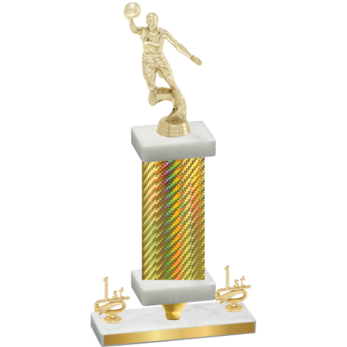 Premium Single Gold Carbon Fiber First Place Basketball Trophy