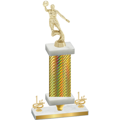 Premium Single Gold Carbon Fiber First Place Basketball Trophy