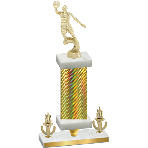 Premium Single Gold Carbon Fiber Victory Basketball Trophy