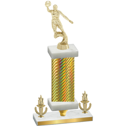 Premium Single Gold Carbon Fiber Victory Basketball Trophy