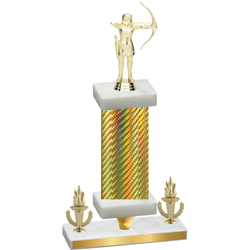 Premium Single Gold Carbon Fiber Victory Archery Trophy