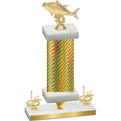 Premium Single Gold Carbon Fiber First Place Fishing Trophy
