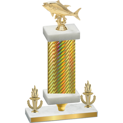 Premium Single Gold Carbon Fiber Victory Fishing Trophy
