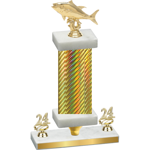 Premium Single Gold Carbon Fiber Year Fishing Trophy