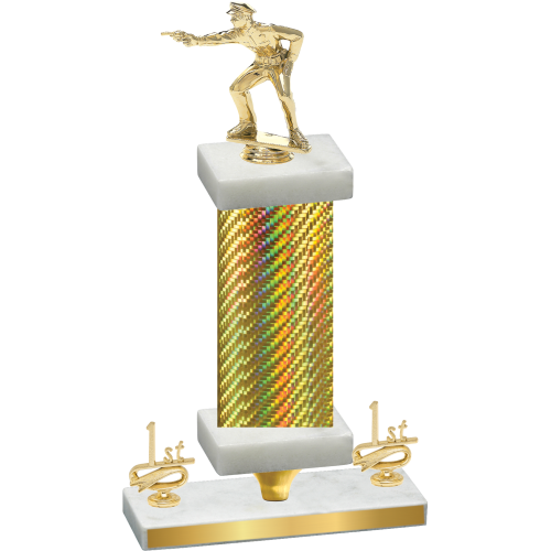 Premium Single Gold Carbon Fiber First Place Shooter Trophy