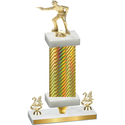 Premium Single Gold Carbon Fiber Year Shooter Trophy