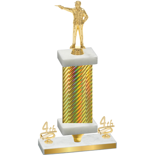 Premium Single Gold Carbon Fiber Fourth Place Shooter Trophy