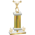 Premium Single Gold Carbon Fiber Fourth Place Weights Trophy