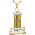 Premium Single Gold Carbon Fiber Year Weights Trophy