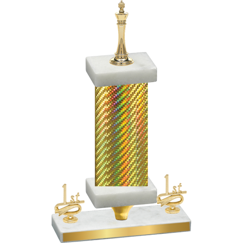 Premium Single Gold Carbon Fiber First Place Chess Trophy