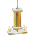 Premium Single Gold Carbon Fiber Third Place Chess Trophy