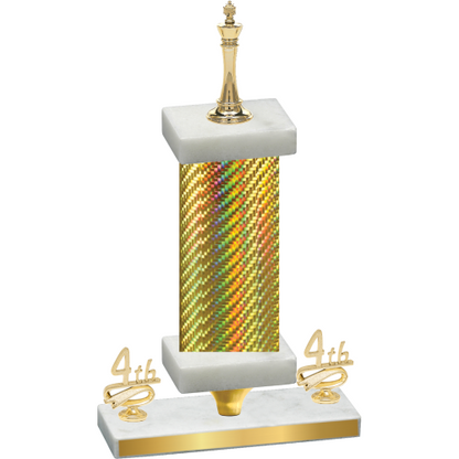 Premium Single Gold Carbon Fiber Fourth Place Chess Trophy