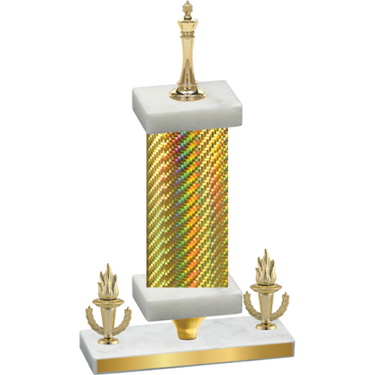 Premium Single Gold Carbon Fiber Victory Chess Trophy