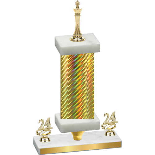 Premium Single Gold Carbon Fiber Year Chess Trophy