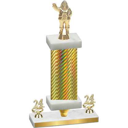Premium Single Gold Carbon Fiber Year Holiday Trophy