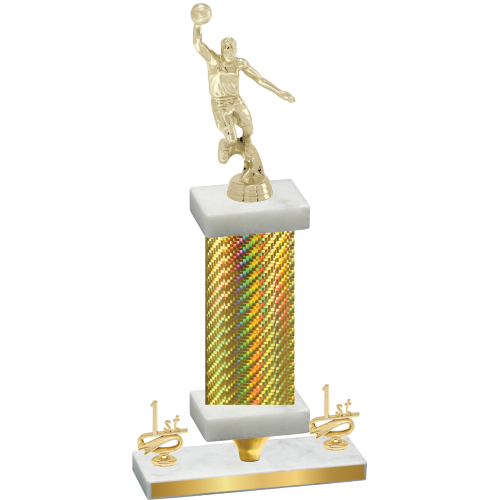 Premium Single Gold Carbon Fiber First Place Basketball Trophy