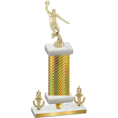 Premium Single Gold Carbon Fiber Victory Basketball Trophy