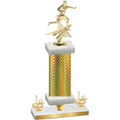 Premium Single Gold Carbon Fiber First Place Flag Football Trophy