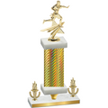 Premium Single Gold Carbon Fiber Victory Flag Football Trophy