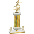 Premium Single Gold Carbon Fiber Year Flag Football Trophy