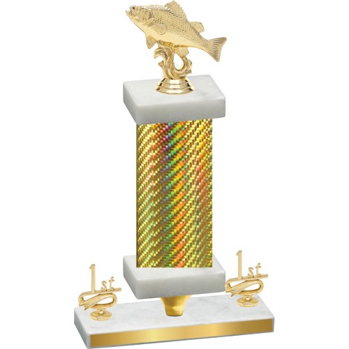 Premium Single Gold Carbon Fiber First Place Fishing Trophy