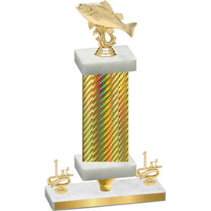 Premium Single Gold Carbon Fiber First Place Fishing Trophy
