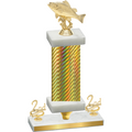 Premium Single Gold Carbon Fiber Second Place Fishing Trophy