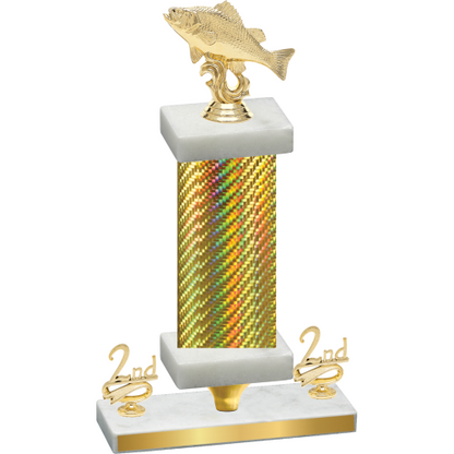 Premium Single Gold Carbon Fiber Second Place Fishing Trophy