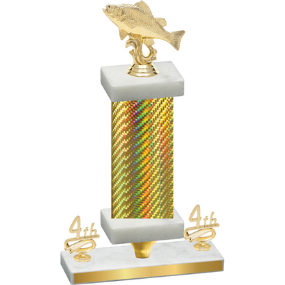 Premium Single Gold Carbon Fiber Fourth Place Fishing Trophy