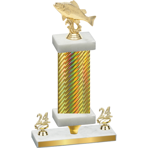 Premium Single Gold Carbon Fiber Year Fishing Trophy