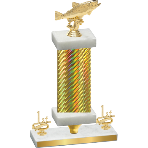 Premium Single Gold Carbon Fiber First Place Fishing Trophy