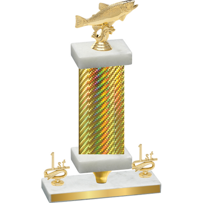 Premium Single Gold Carbon Fiber First Place Fishing Trophy