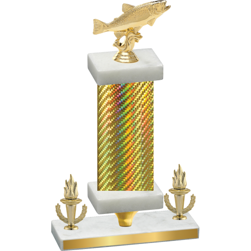Premium Single Gold Carbon Fiber Victory Fishing Trophy
