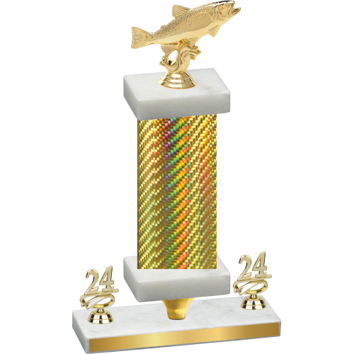 Premium Single Gold Carbon Fiber Year Fishing Trophy