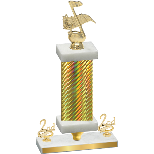 Premium Single Gold Carbon Fiber Second Place Music Trophy